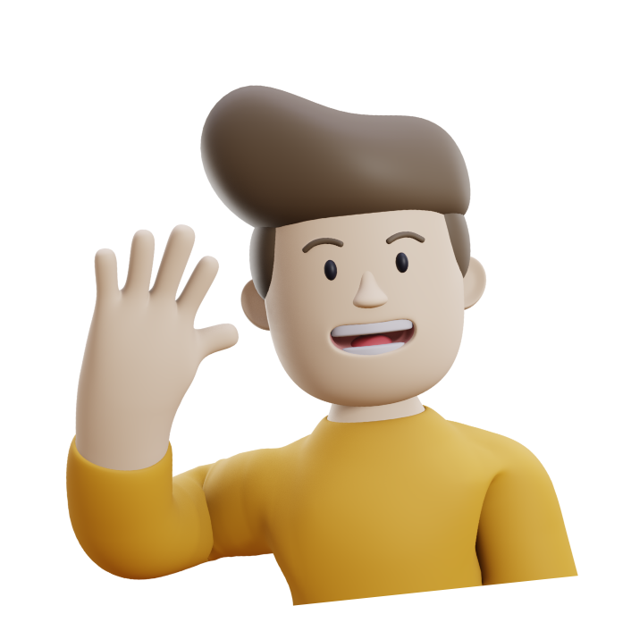 3D character of Jurre de Ruiter waving.